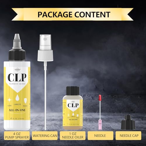 Gun Cleaning Kit, CLP Oil and Cleaner Lubricant, 4oz & 1oz Needle