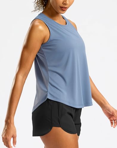 G Gradual Women's Tank Top - Sleeveless Athletic Yoga Top, Medium, Dusty Blue