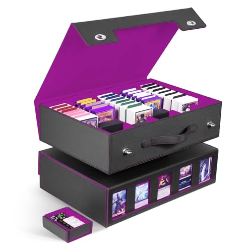 5-Row Trading Card Storage Box with Handle - Holds 3900+ Cards