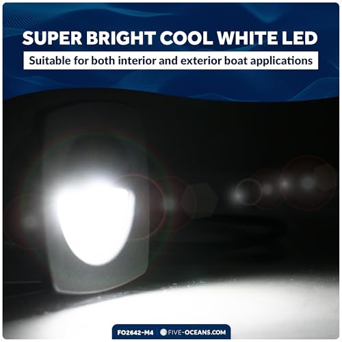 Five Oceans 2-1/4-Inch Marine Courtesy LED Lights - Pack of 4, Waterproof, Interior & Deck Use