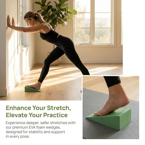 Yoga Foam Wedge Block Set - EVA Slant Board Calf Stretcher