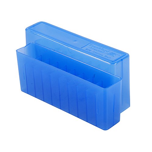 20-Round Rifle Ammo Box - Slip Top Storage Case for Multiple Calibers - Blue