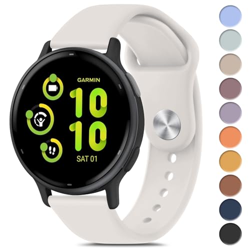 Soft Silicone Sport Watch Band for Garmin Vivoactive 5 - Starlight