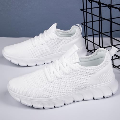 RJYWGS Unisex Tennis & Sports Sneakers - White, Men’s & Women’s Sizes 6/5