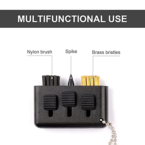 3-in-1 Golf Club Brush Cleaner Tool - Black, Blue, Red