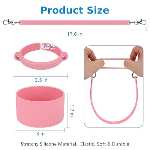 Silicone Water Bottle Sling with Strap and Boot - Pink