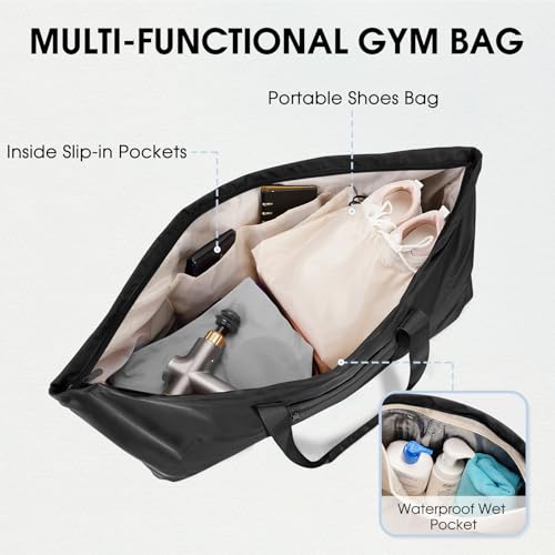 Large Yoga Mat Bag with Trolley Sleeve & Wet Pocket - Black
