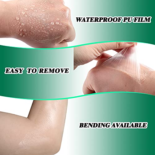 Nuanchu 60 Pcs Waterproof Transparent Adhesive Bandages 3.2 x 4 Inch