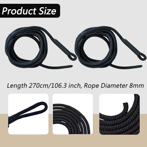 Pilates Reformer Pull Rope Replacement - 2 Pack, 270 cm