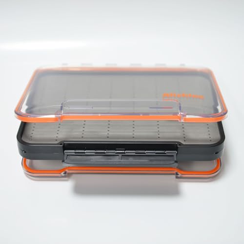 ALICHINO Large Waterproof Fly Box for Fly Files Ice Jig Storage 9x6.5x1.9 Inch Grey Foam Insert