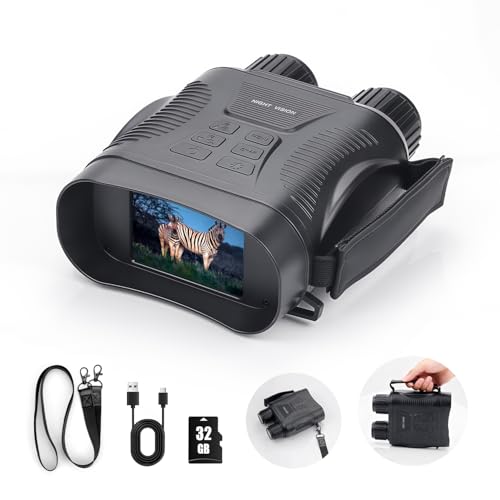 COOVIE 4K Night Vision Goggles with 32GB Card, 2.8'' Display, 2000mAh Battery, 7-Stage IR, 10x Digital Zoom