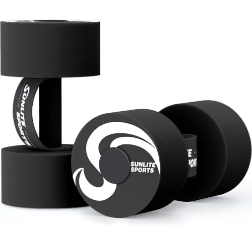 X-Large Black Water Dumbbells for Pool Exercise - Sunlite Sports