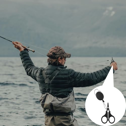 Fishing Scissors with Retractable Buckles - 2 PCS Stainless Steel Cutter