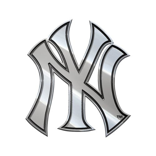 New York Yankees 3-Inch Metal Emblem - Chrome Plated