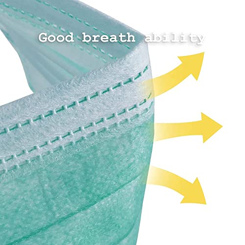 Protective Face Mask(50 pcs pack), Color: Green, Made in Taiwan, Disposable Face Mask, non-woven face mask, made of 3 Ply non-woven fabric
