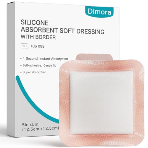 Ultra-Absorbent Silicone Wound Dressings - 5" x 5" 10 Count