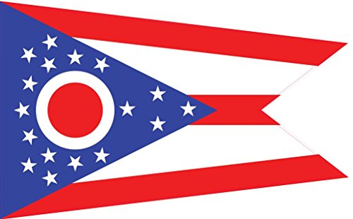 Ohio Flag Vinyl Decal Sticker - 2-Pack, UV-Resistant, 5"x3"