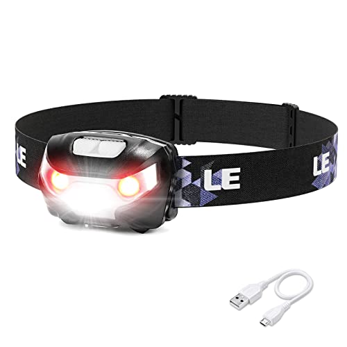 Rechargeable LED Headlamp - 5 Modes, IPX4 Waterproof - Black