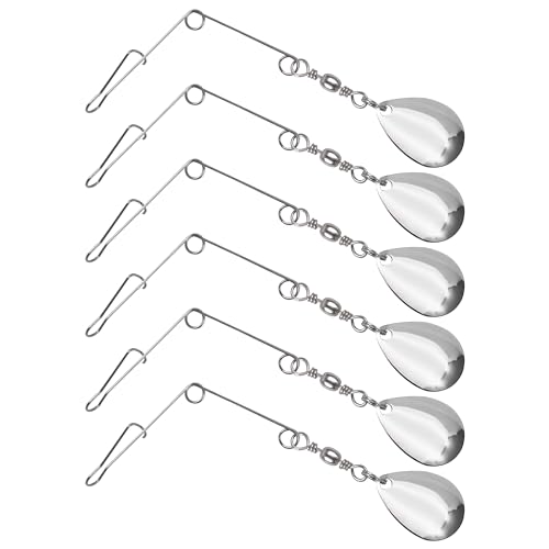 Silver Fishing Spinnerbait Blades - 6pcs DIY Lure Making Supplies