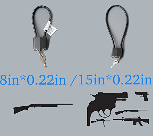 15-Inch Cable Gun Lock, Keyed Different Firearm Security - Red