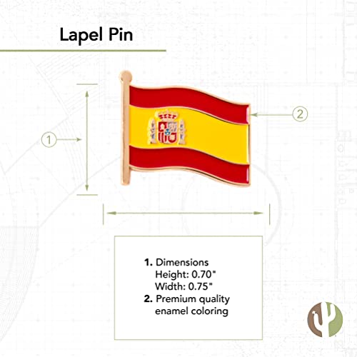 Desert Cactus Spain Metal Enamel Flag Lapel Pin Waving Flag Badge