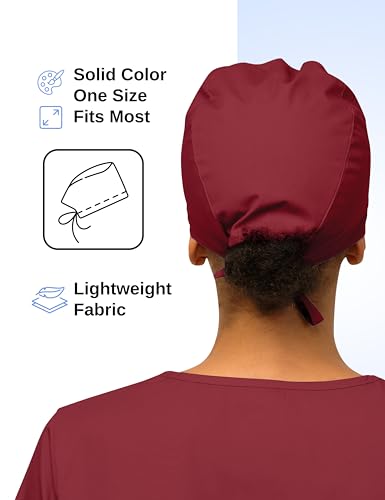 Women’s Red Working Scrub Cap - Adjustable, Lightweight & Washable