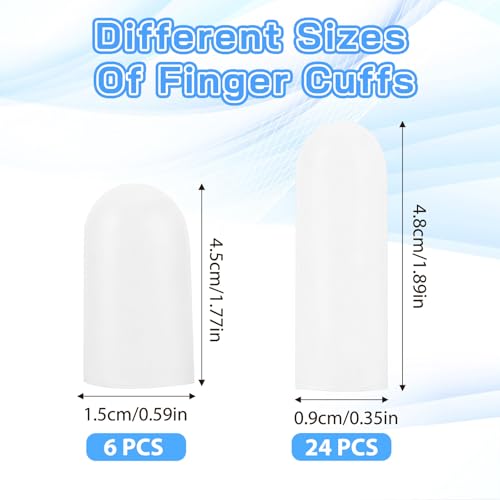 Silicone Finger Protectors - 30 Pcs Reusable Gel Finger Cots - White