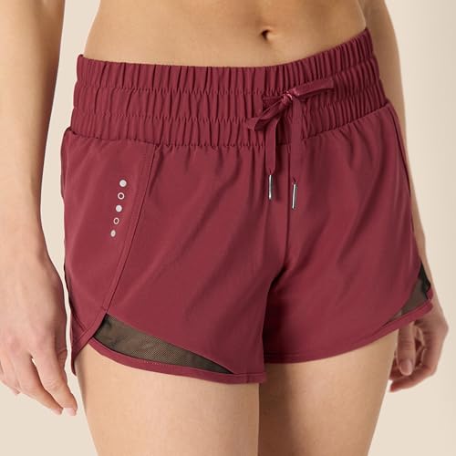 Women's Athletic Ruched Waistband Running Shorts - 3X Ruby