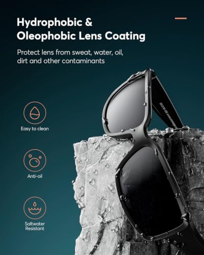 Polarized Sports Sunglasses - Matte Black Frame with Smoke Lens