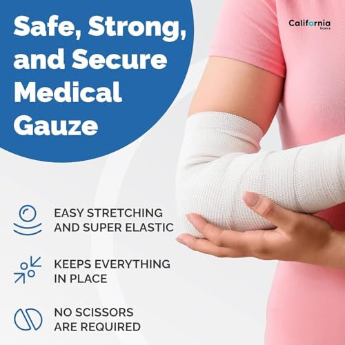 24-Pack Gauze Bandage Rolls with Tape - 4 Inch x 4 Yard - Sterile & Breathable