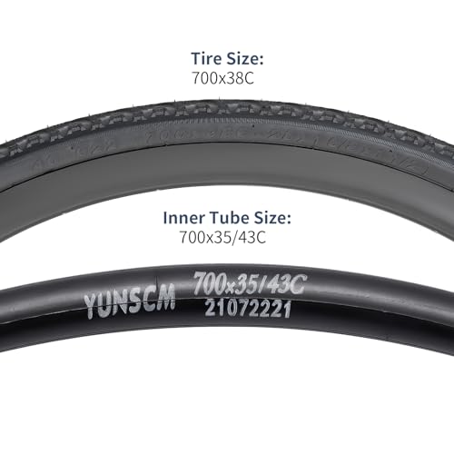 YunSCM 700x38C Bike Tires - Black 01 for Road, Gravel, Hybrid Bikes - 2 Pack