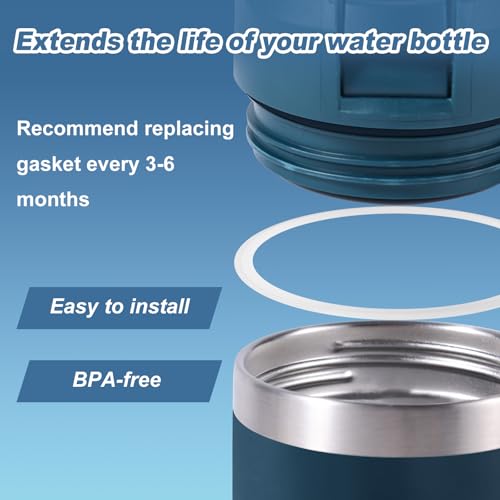 Silicone Water Bottle Gasket Seal Replacement - 3 Pack, 6.9cm Diameter