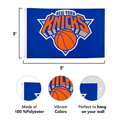 New York Knicks Flag 3x5 - Durable Blue Polyester Banner