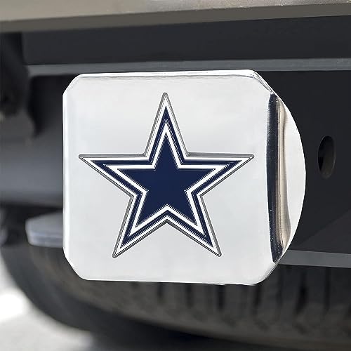 NFL Hitch Cover - Dallas Cowboys 3.4"x4" Blue Chrome Logo