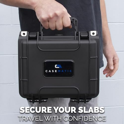 CASEMATIX 40-Card Graded Card Case – IPX7 Waterproof Slab Box with Dividers