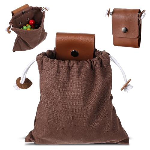 Outdoor Foraging Bag - Waxed Canvas Hiking Pouch with Drawstring