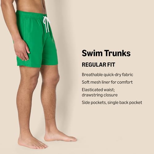 Men's Swim Trunks with Mesh Lining, Pockets & Drawstring