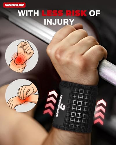 Wrist Wraps for Weightlifting - 21'' Support Straps - Black