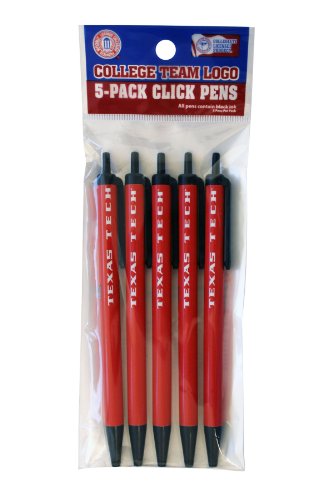 Texas Tech Red Raiders Disposable Click Pens - Pack of 5