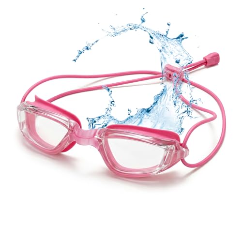 Swim Goggles with Full Protection - Transparent Rose Red