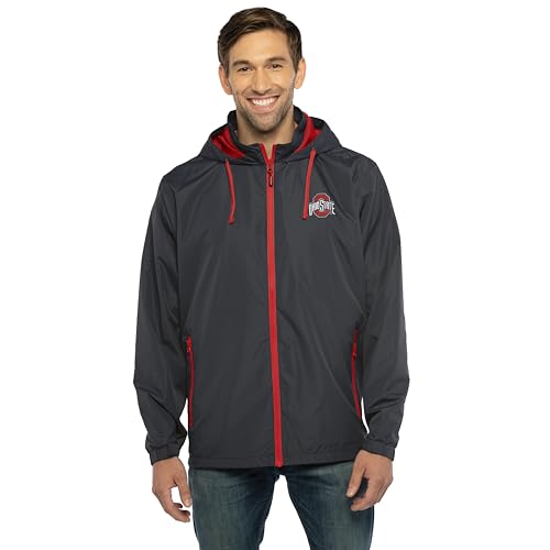 Men's Lightweight Packable Hooded Wind Jacket - Ohio State Buckeyes X-Large
