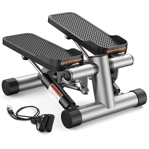 Mini Stepper with Resistance Bands - Jet Black, 350lbs Capacity