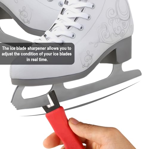 Ice Skate Sharpener - Double-Sided Whetstone with V-Shaped Blade