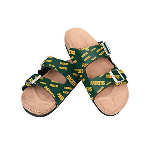 Green Bay Packers Double Buckle Sandals - Womens Team Logo