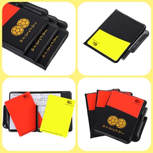 Soccer Referee Kit with Loud Whistle & Red Yellow Cards - Black Whistle+Cards Set
