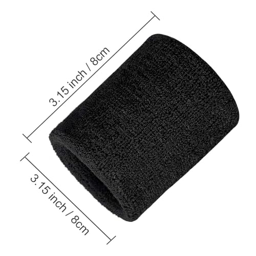 Wrist Sweatbands for Sports | Absorbent Cotton Bands (Pack of 6)