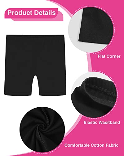 Kids Bike Shorts for Girls - Black, 7-8 Years, Comfortable Biker Style