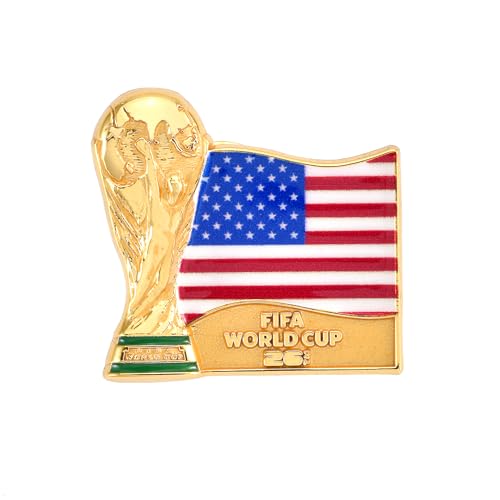 FIFA World Cup 2026 Mexico Flag & Trophy Enamel Pin - 1.5 Inch