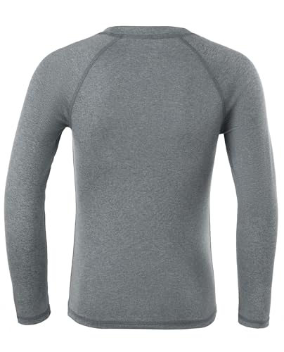 Boys Rash Guard Swim Shirt - UPF 50 Sun Protection, Quick Dry - X-Small Light Gray