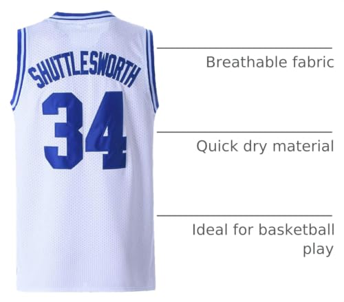 Jesus Shuttlesworth 34 Basketball Jersey - XX-Large White